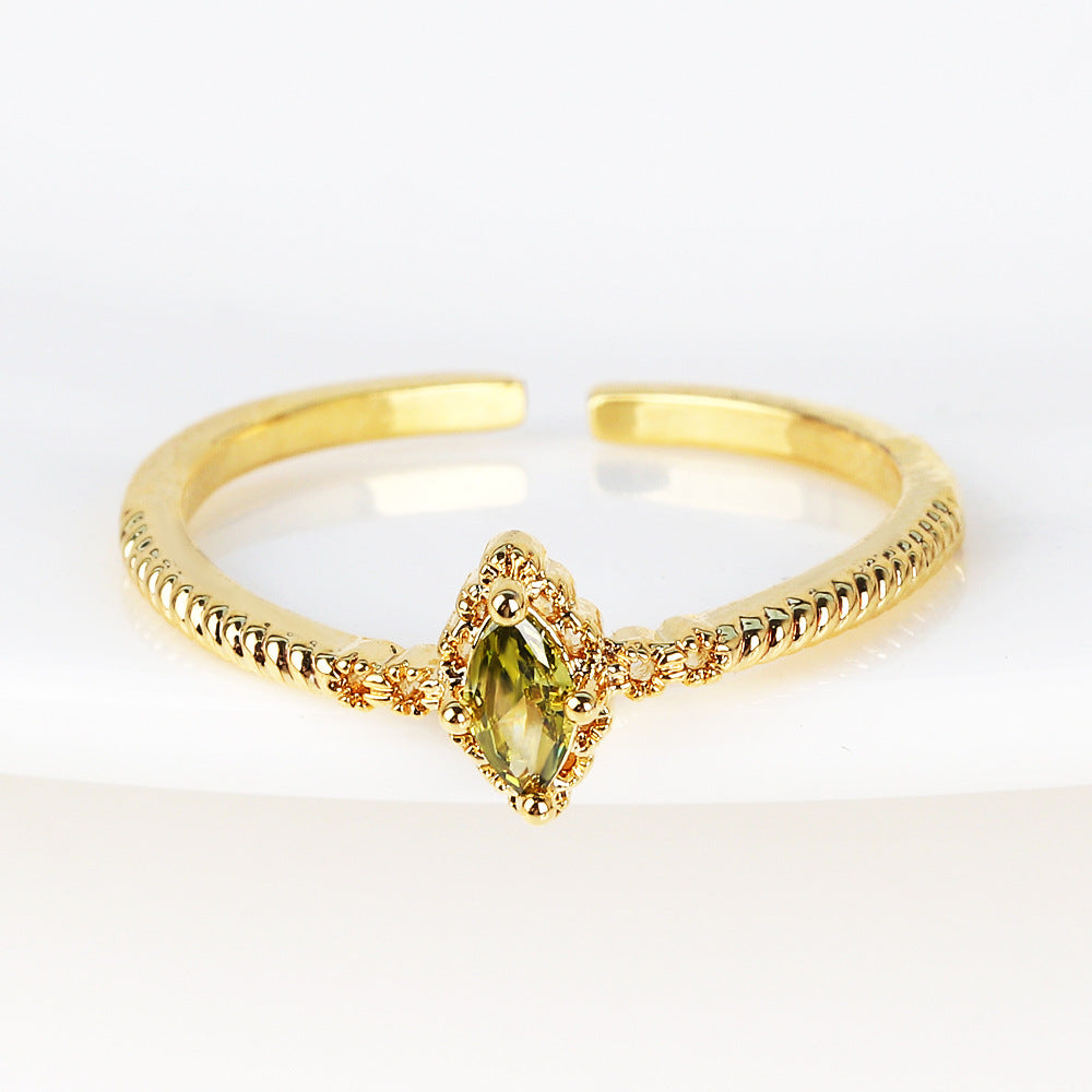 IG Style Women Crown Heart Circle Copper Electroplating Rings