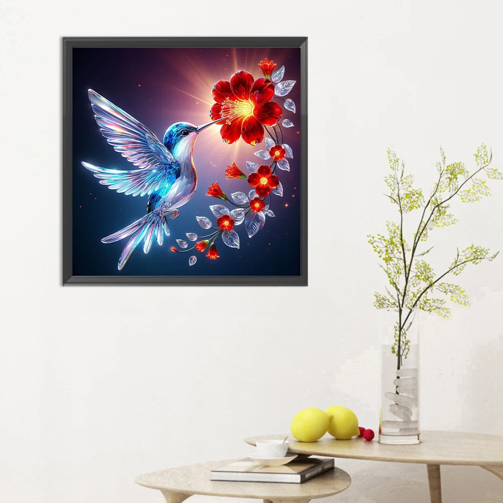 Diamond Painting - Full Round Drill - Bird and Flowers(Canvas|30*30cm)