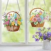 2Pcs Diamond Painting Flower Basket Diamond Art Pendant Wall Decor