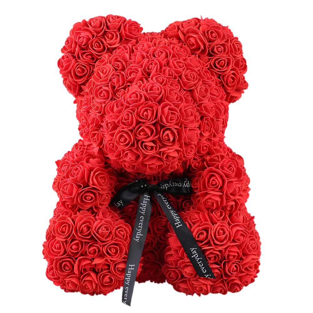 

PE Artificial Rose Flowers Bear Wedding Decor Valentine\ s Day Gifts, Red, 501 Original