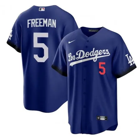 Men's Los Angeles Dodgers #5 Freddie Freeman Royal City Connect Cool Base Stitched Baseball Jersey 3BMR