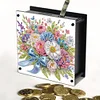 (US Local)Flowers DIY Money Storage Box Diamond Painting Art Piggy Bank for Beginners