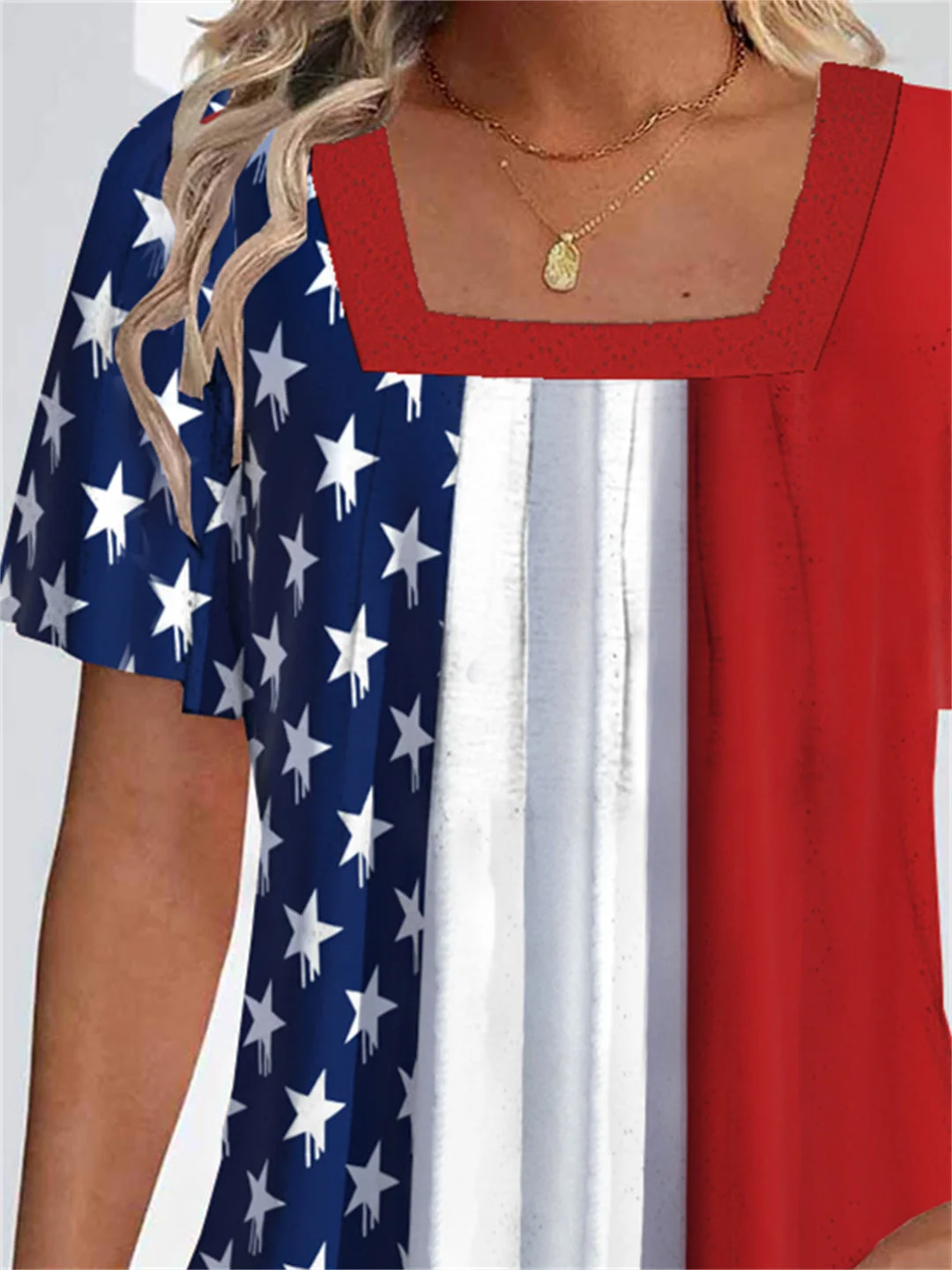 Women's Short Sleeve U-neck Graphic Top