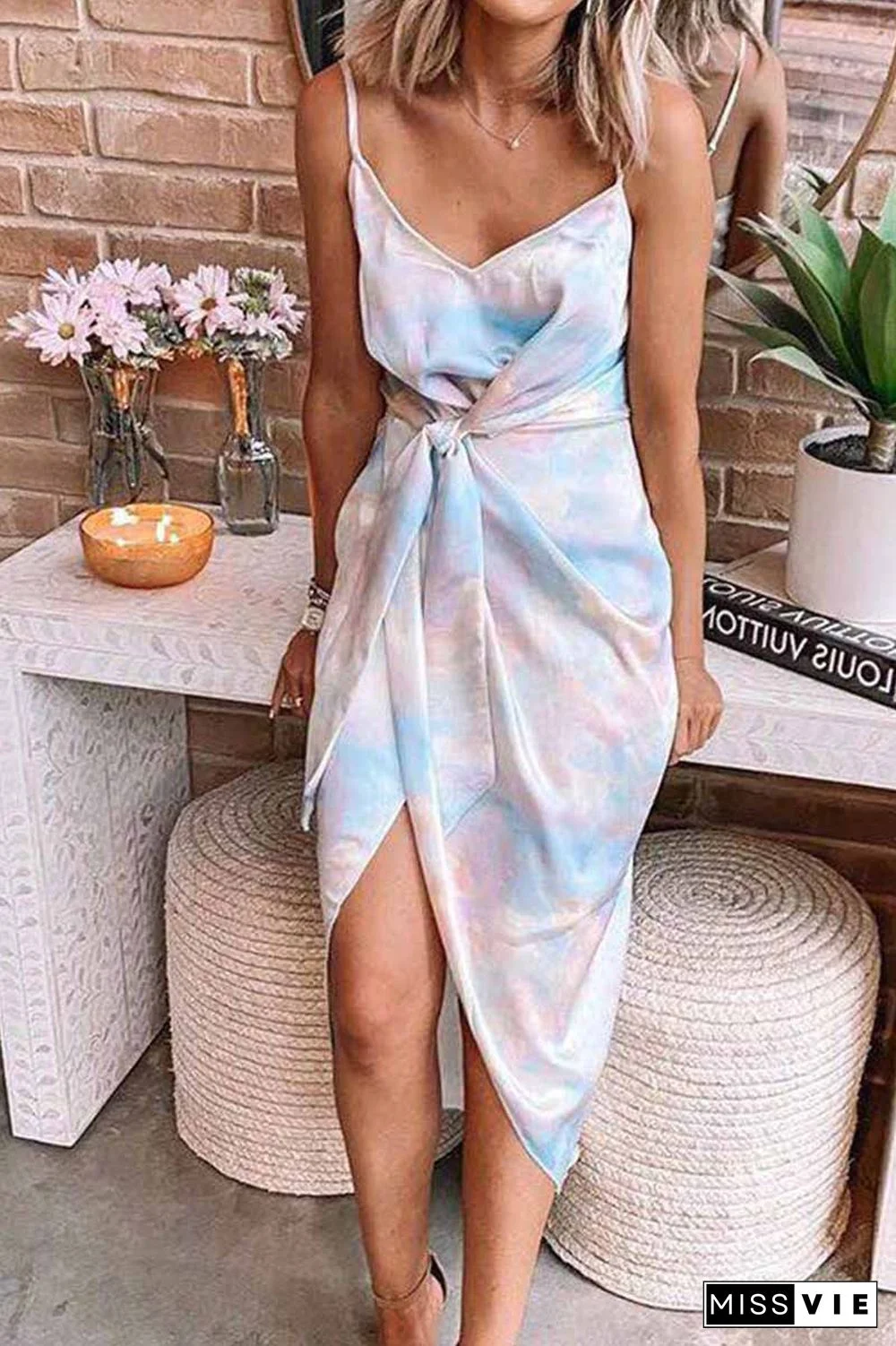 Tie-Dye Bandage Midi Dresses