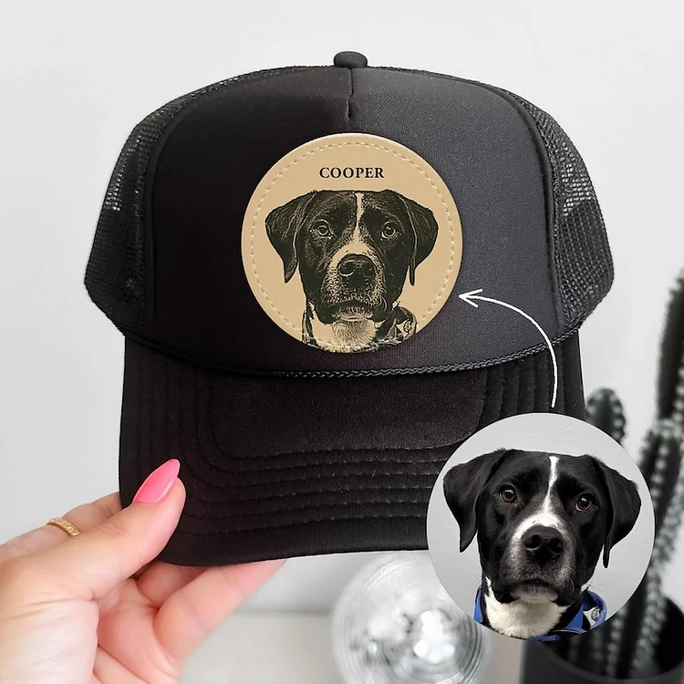 Custom Pet Photo Trucker Hat - Personalized Dog Mom & Dad Cap