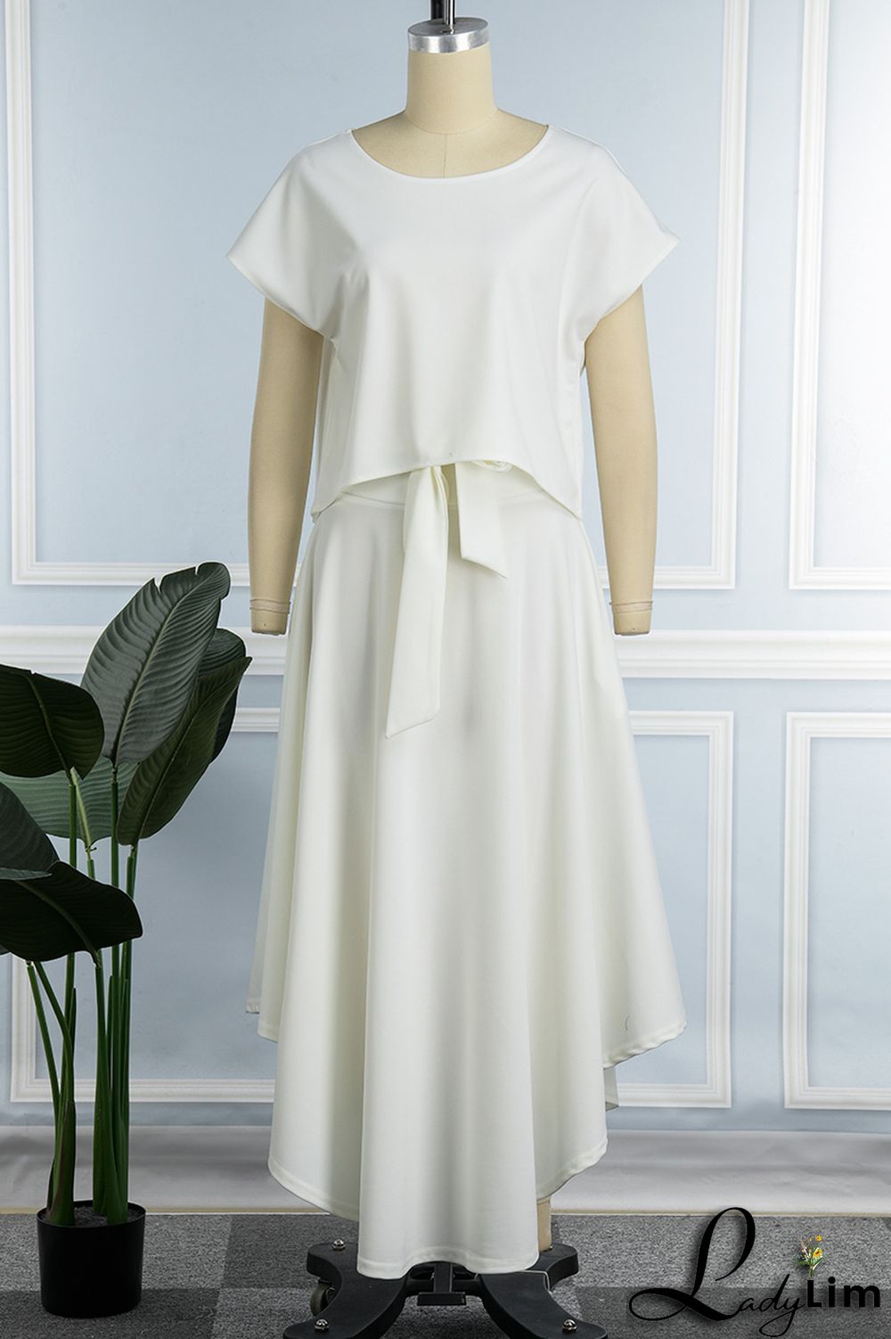 Red Casual Solid Bandage Patchwork O Neck Short Sleeve Two Pieces