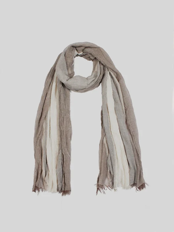 Cotton-Linen Contrast Color Scarf/Shawl