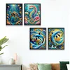 (US Only)4Pcs 30x40cm Marine Animal 5D DIY Special Shape Crystal Partial Diamond Painting