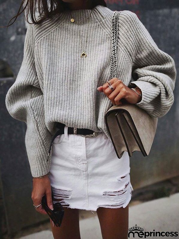 Casual easy turtlenecck sweater knitted sweater
