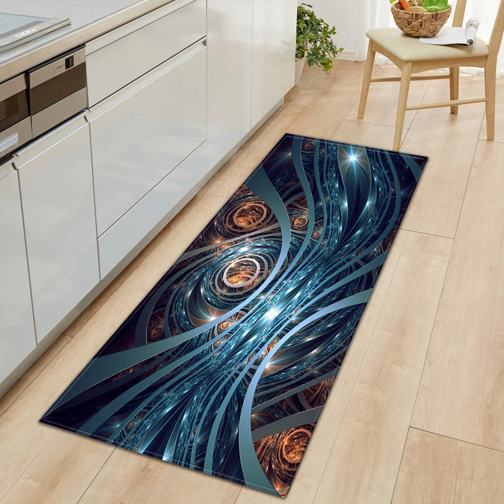 Nordic Entrance Doormat Kitchen Mat Home Bedroom Hallway Floor Rug 3D Pattern Decoration Flannel Carpet Bathroom Non-slip Mat