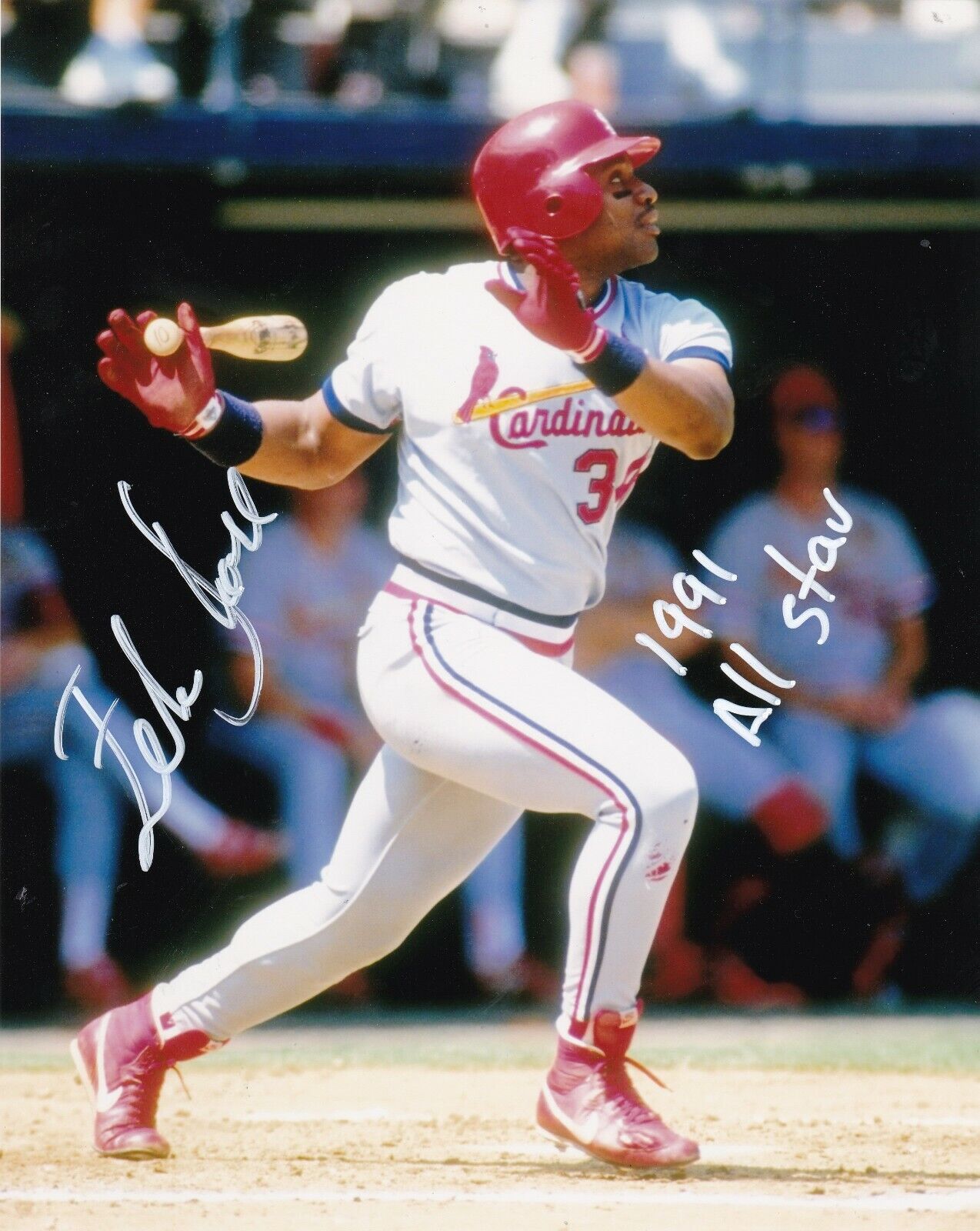 FELIX JOSE ST. LOUIS CARDINALS 1991 ALL STAR ACTION SIGNED 8x10