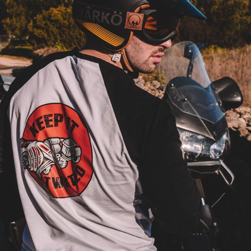 UPRANDY Keep It Twisted Motorcycle Handle Printed Men's T-shirt -  UPRANDY