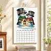 2027 Pearl Owl DIY Paper Diamond Painting Wall Calendar Set Special Shaped Partial Drill Monthly Flip Hanging Calendar Kit for Adults Beginners Gift Home Office Decor