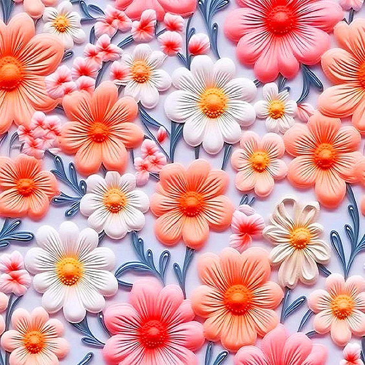 Embossed Florets 40*40CM(Canvas) Full Round Drill Diamond Painting gbfke