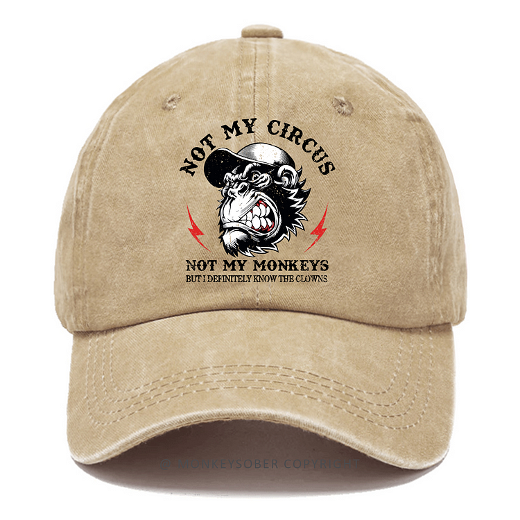 Not My Circus Not My Monkeys But I Definitely Know The Clowns Washed Baseball Caps
