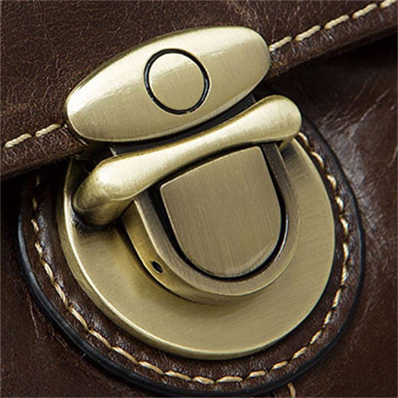 Business Leather Shoulder Bag Large-Capacity Casual 14-Inch Computer Handbag