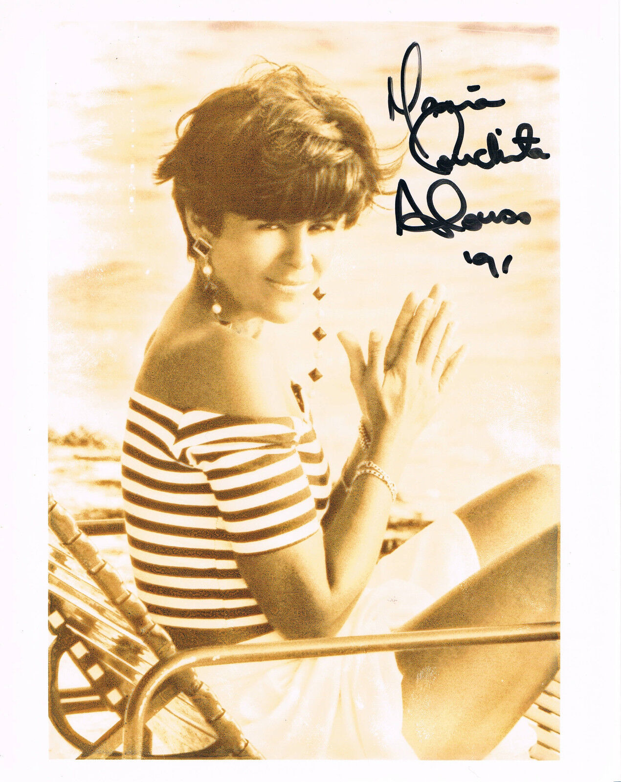 Maria Conchita Alonso 1957- genuine autograph Photo Poster painting 8x10