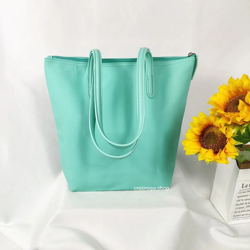 Fashion Luxury Brand Designer Ladies Candy Color Shoulder Tote Bag Handbag Large Capacity Waterproof Shopping Travel Beach Bag