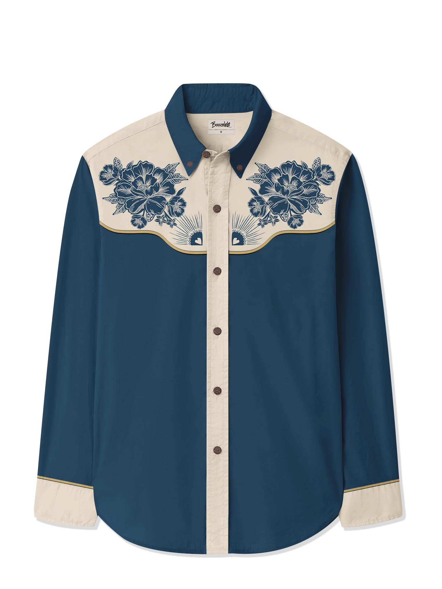 West Flower Cowboy - 100% Cotton Long Sleeves Shirt