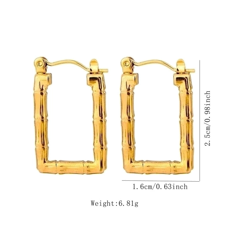 1 Pair Vintage Style U Shape Geometric Heart Shape Plating 304 Stainless Steel None 18K Gold Plated Hoop Earrings