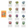 Bouquet Diamond Art Monthly Flip Tabletop Calendar January 2027 - December 2027 Small Desktop Calendar Planner for Living Room Bedroom Office Desk Gift Giving