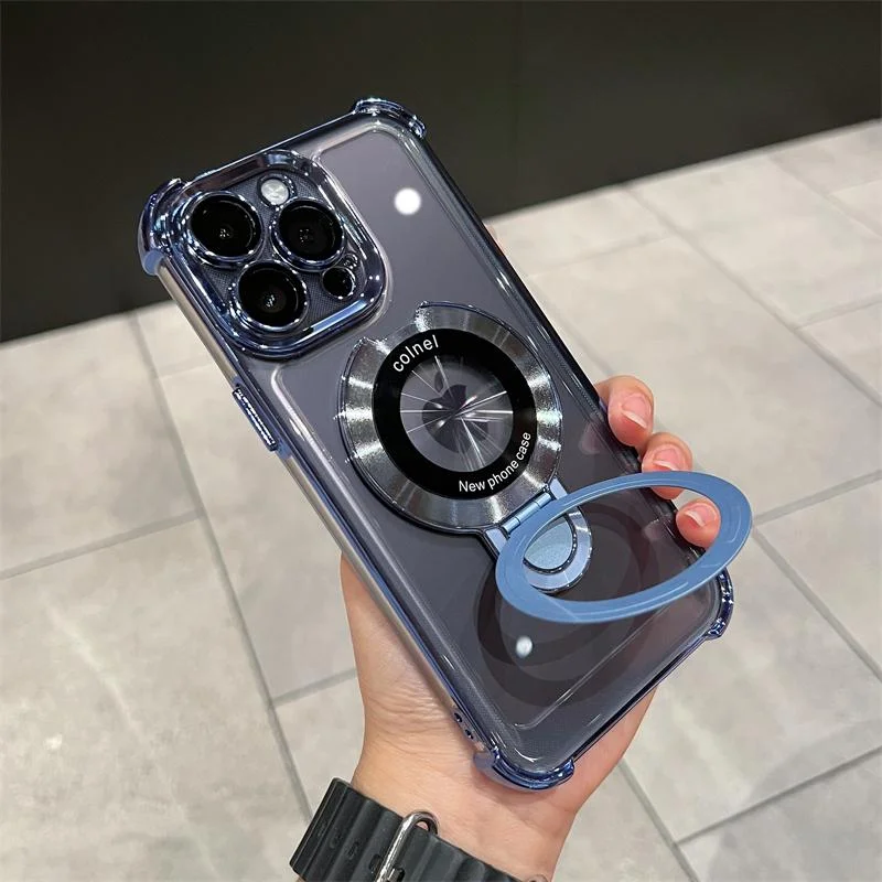 Apple Series Magnetic Exposed Bracket Anti-fall Phone Case