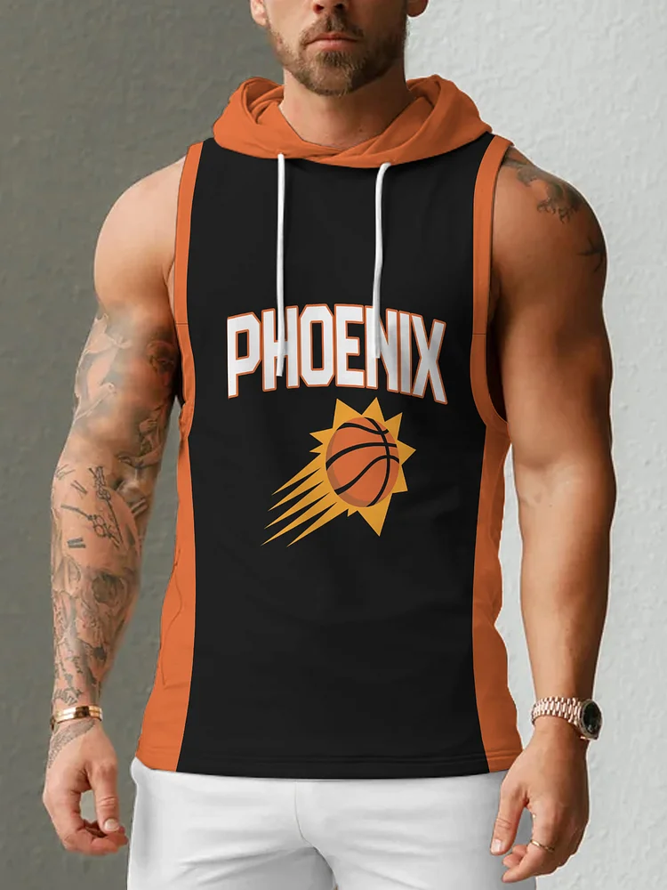 Phoenix Suns  Men's Casual Comfy Sleeveless Hooded Tank Top