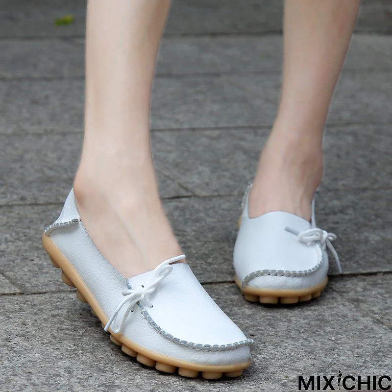 Round Toe Slip-On Bowknot Women's Loafers