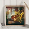 >SALE<5D DIY Full Round Drill Diamond Painting Kit Pikachu Home Decor Art Craft30x30cm