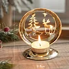 Christmas Festive Table Decor Prop Golden Candle Holder 
