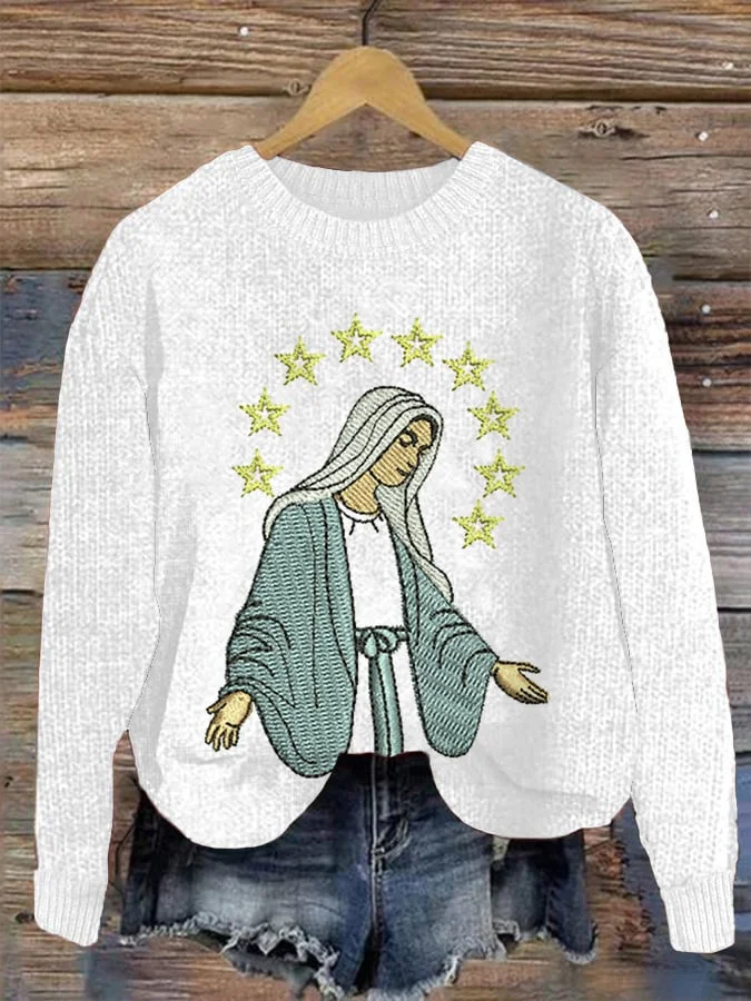 Women's Virgin Mary Knitted Casual Sweater