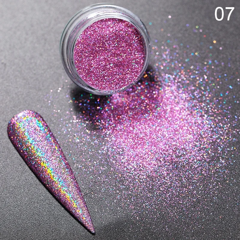 1 Box Iridescent Nail Powder Silver Black Colorful Glitter Sequins Gel Polish Flakes Nail Art Decoration For Manicure Pigment-Nail Inspo