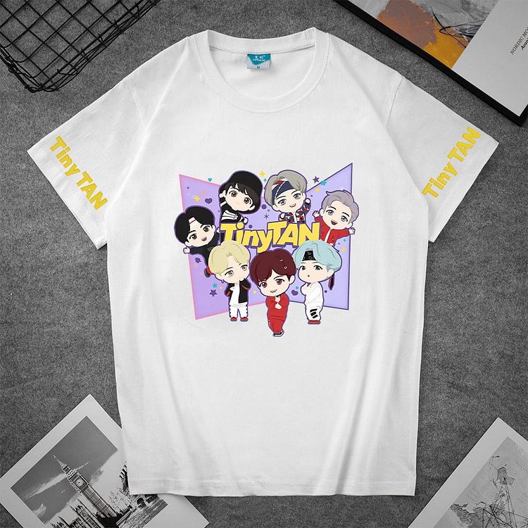 BT21 TinyTAN Purple Whale Printed T-shirt