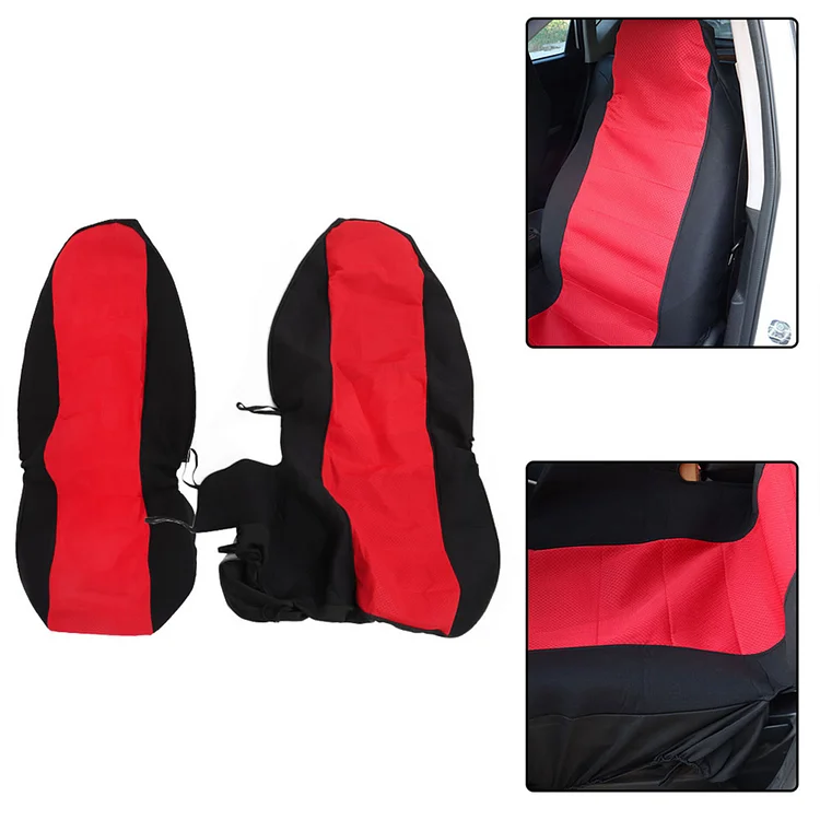 SEBLAFF Front Seat Cover High Back Black and Center Red Splicing Left Right 60/40 2Pcs Replacement for 1998-2003 Ranger
