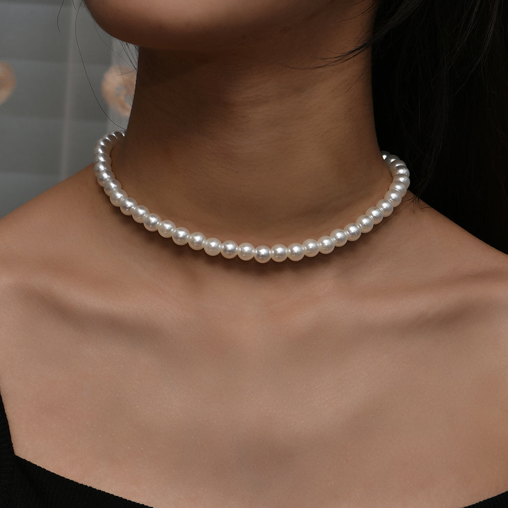 White Pearl Choker Necklace Elegant Wedding Jewelry | Oxredo Shop Ramadan Sale
