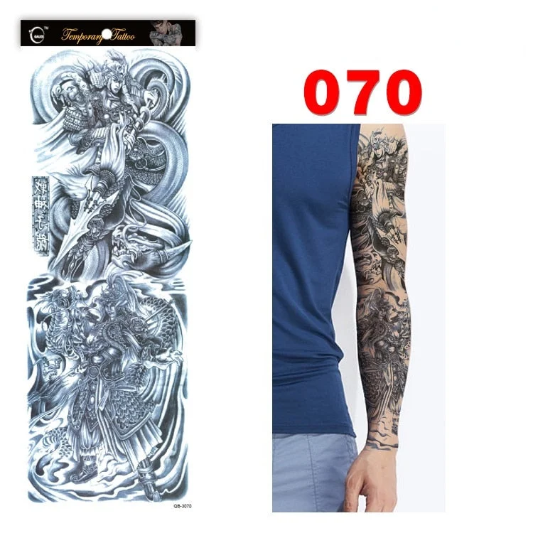 Full Arm Series Temporary Tattoo Full Arm Tattoo Sticker Lasting Waterproof Sweat Flower Arm Full Arm Tattoo Big Picture Sticker