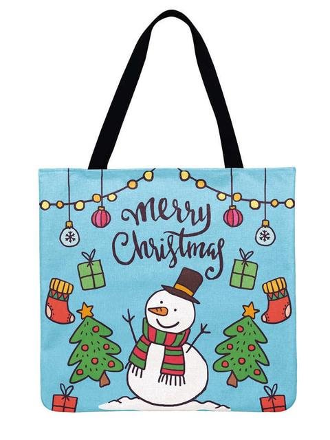 Linen Tote Bag - Christmas Snow