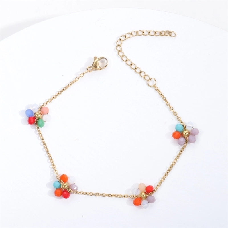 Sweet Flower Titanium Steel Bracelets In Bulk