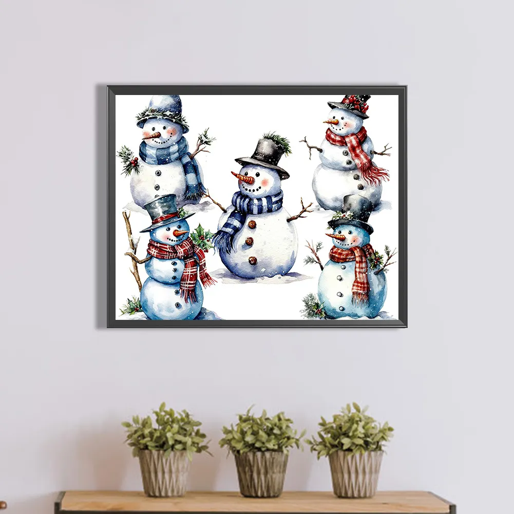 Full Round Diamond Painting 50*40cm - Christmas Snowman