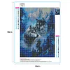 30 * 40CM Runde Bohrer Diamant Malerei- Zwei Wölfe
