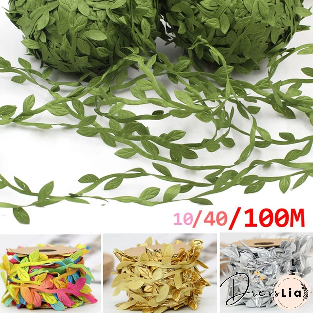 10/40M/100M Artificial Vines Eucalyptus Leaf Garland DIY Greek Wild Jungle Decorative Botanical Greenery for Home Wall Garden Wedding Party Wreaths