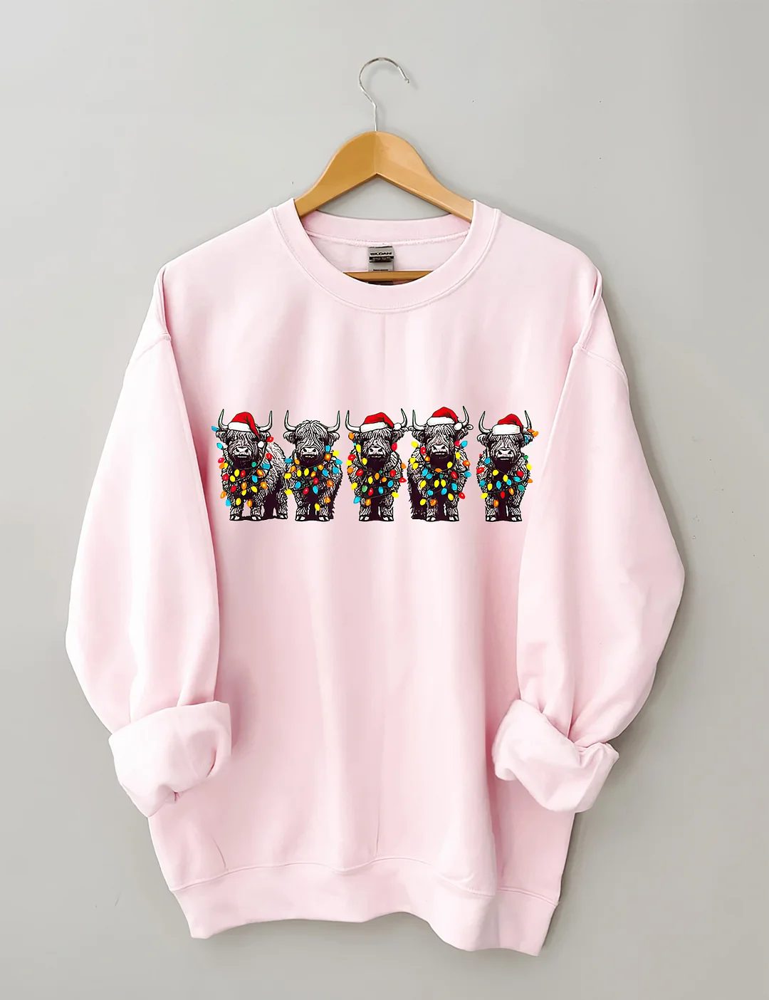 Christmas Cows Lights Sweatshirt