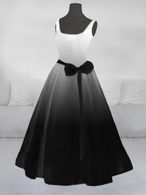 Fashion Gradient Sleeveless Bow Dress