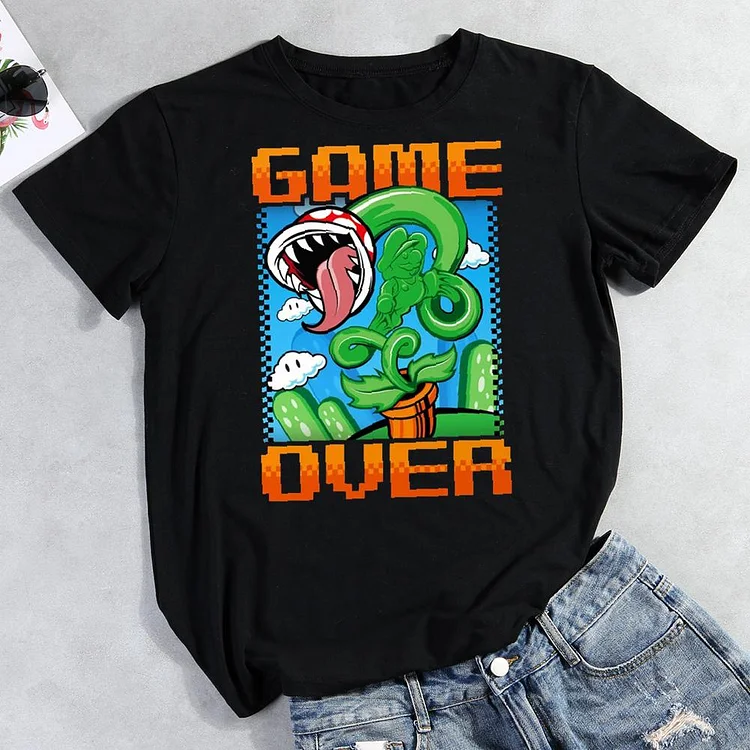 game over Round Neck T-shirt-Annaletters