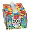 Wooden Skull 5D DIY Diamond Painting Tissue Holder Home Diamond Art Tissue Box