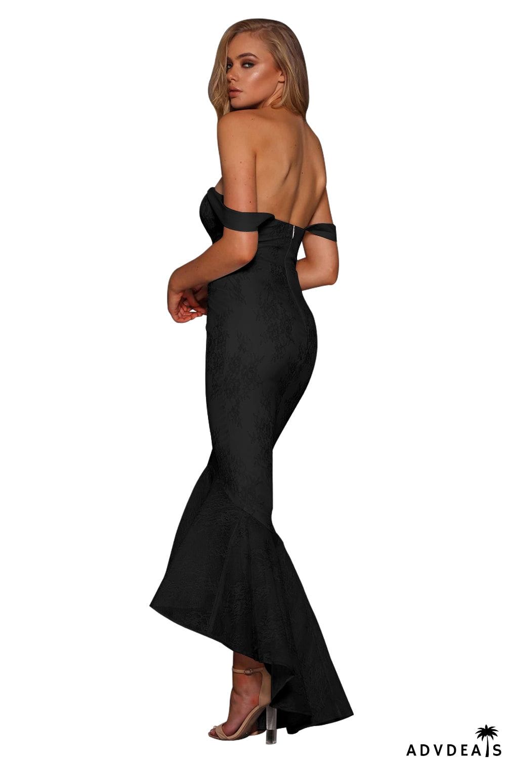 Strapless Lace Fishtail Prom Dress