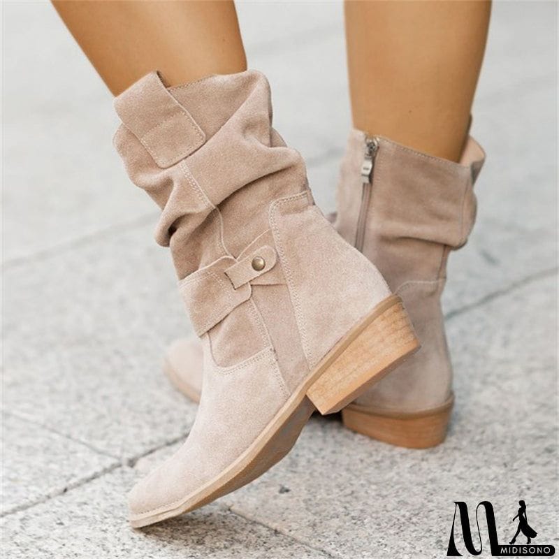 MidiSono - Autumn Winter Ladies Casual Round Head Boots