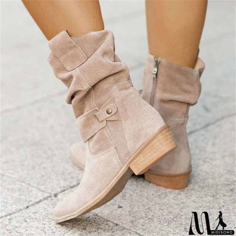 MidiSono - Autumn Winter Ladies Casual Round Head Boots