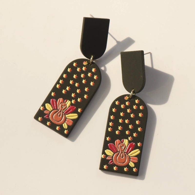 1 Pair Fashion Pumpkin Turkey Skull Arylic Thanksgiving Women’s Drop Earrings