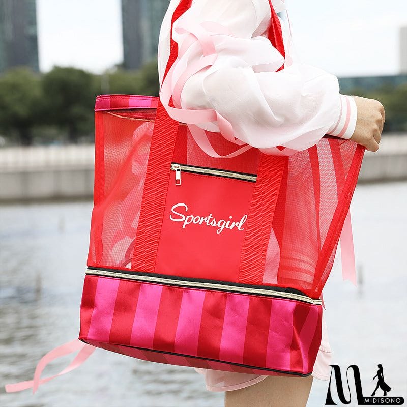 MidiSono - Wet & Dry Separation Waterproof Extra-Large Beach Tote Bag